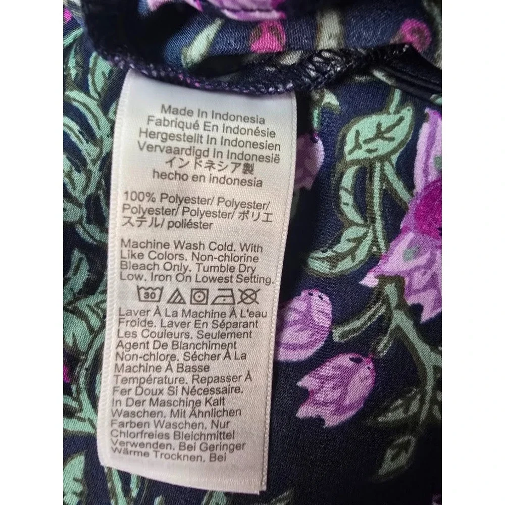 J Crew Floral Midi Skirt Women's Medium Navy Purple Print